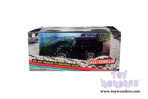 Greenlight - All Terrain Jeep&reg; Wrangler 75th Anniversary Edition (2016, 1/43 scale diecast model car, Black) 86187