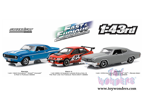 Greenlight Fast & Furious - Brian's Chevrolet Yenko Camaro Hard Top (1969, 1/43 scale diecast model car, Blue) 86200