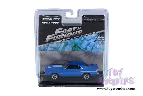 Greenlight Fast & Furious - Brian's Chevrolet Yenko Camaro Hard Top (1969, 1/43 scale diecast model car, Blue) 86200