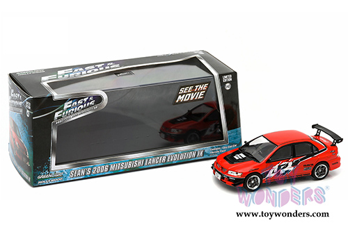 Greenlight Fast & Furious - Sean's 2006 Mitsubishi Lancer Evolution IX Hard Top (2006, 1/43 scale diecast model car, Orange) 86213