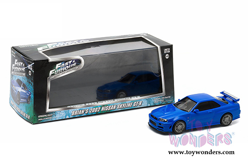 Greenlight Fast & Furious - Brian's Nissan Skyline GT-R Hardtop (2002, 1/43 scale diecast model car, Blue) 86219