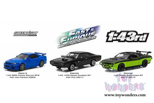 Greenlight Fast & Furious - Brian's Nissan Skyline GT-R Hardtop (2002, 1/43 scale diecast model car, Blue) 86219