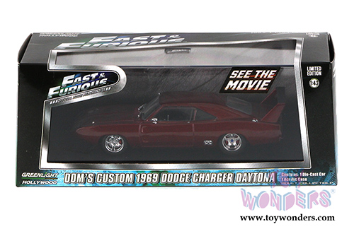 Greenlight Fast & Furious - Dodge Charger Daytona Hardtop (1969, 1/43 scale diecast model car, Burgundy) 86221