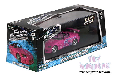 Greenlight Fast & Furious - Honda S2000 Convertible (1969, 1/43 scale diecast model car, Pink) 86225
