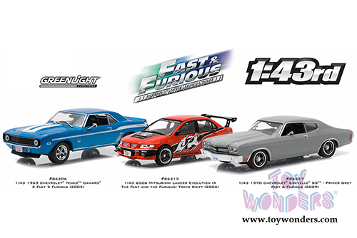 Greenlight Fast & Furious - Dom's Chevrolet Chevelle SS Hardtop (1970, 1/43 scale diecast model car, Grey) 86227