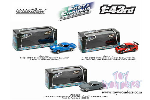Greenlight Fast & Furious - Dom's Chevrolet Chevelle SS Hardtop (1970, 1/43 scale diecast model car, Grey) 86227