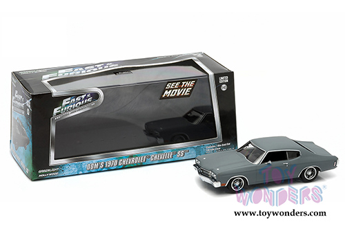 Greenlight Fast & Furious - Dom's Chevrolet Chevelle SS Hardtop (1970, 1/43 scale diecast model car, Grey) 86227