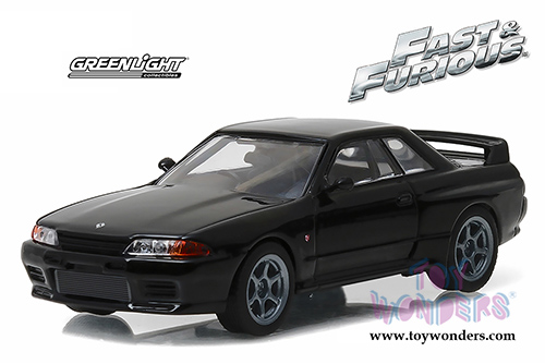 Greenlight Fast & Furious - Nissan Skyline GT-R Fast and Furious "Fast 7" Movie (1989, 1/43 scale diecast model car, Black) 86229
