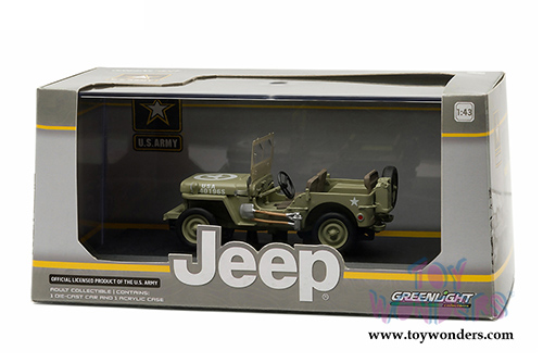 Greenlight - Jeep C7 US Army (1944, 1/43 scale diecast model car, Army Green) 86307