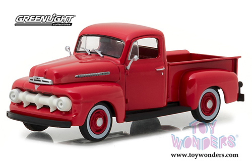 Greenlight - Ford F-1 Pickup Truck (1951, 1/43 scale diecast model car, Coral Red Flame) 86316