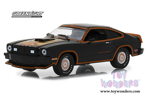 Greenlight - Ford Mustang II King Cobra Hardtop (1978, 1/43 scale diecast model car, Black w/ Gold Stripes) 86320