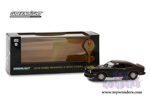 Greenlight - Ford Mustang II King Cobra Hardtop (1978, 1/43 scale diecast model car, Black w/ Gold Stripes) 86320