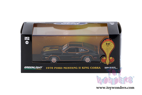 Greenlight - Ford Mustang II King Cobra Hardtop (1978, 1/43 scale diecast model car, Black w/ Gold Stripes) 86320
