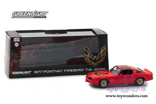 Greenlight - Pontiac Firebird Trans AM T-Top (1977, 1/43 scale diecast model car, Firethorn Red) 86330