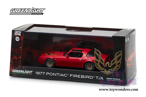 Greenlight - Pontiac Firebird Trans AM T-Top (1977, 1/43 scale diecast model car, Firethorn Red) 86330