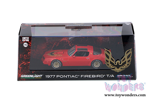 Greenlight - Pontiac Firebird Trans AM T-Top (1977, 1/43 scale diecast model car, Firethorn Red) 86330
