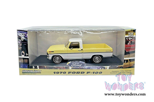Greenlight - Ford F-100 Ranger XLT Pickup Truck (1970, 1/43 scale diecast model car, Yellow/White) 86339