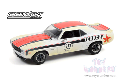 Greenlight - Chevrolet&reg; Camaro RS Hardtop - Texaco (1969, 1/43 scale diecast model car, White/Orange) 86344