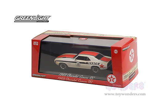 Greenlight - Chevrolet&reg; Camaro RS Hardtop - Texaco (1969, 1/43 scale diecast model car, White/Orange) 86344