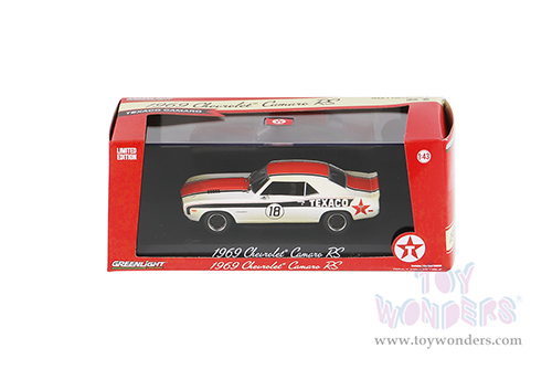Greenlight - Chevrolet&reg; Camaro RS Hardtop - Texaco (1969, 1/43 scale diecast model car, White/Orange) 86344