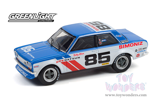 Greenlight - Tokyo Torque BRE (Brock Racing Enterprises) #85 Datsun 510 Bobby Allison (1972, 1/43 scale diecast model car, Blue/White) 86345