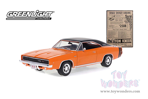 Greenlight - Dodge Bengal Charger R/T - Tom Kneer Dodge, Cincinnati, Ohio (1968, 1/43 scale diecast model car, Orange/Black) 86354