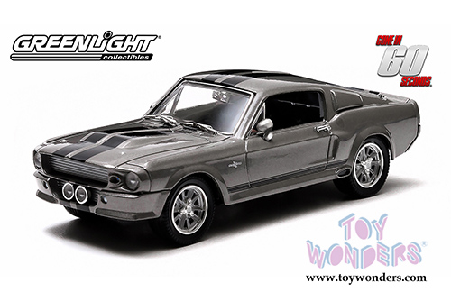 Greenlight - Eleanor from "Gone in 60 Seconds" - Ford Mustang Hard Top (1967, 1/43 scale diecast model car, Gray w/ Black Stripes) 86411