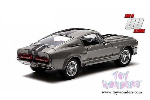 Greenlight - Eleanor from "Gone in 60 Seconds" - Ford Mustang Hard Top (1967, 1/43 scale diecast model car, Gray w/ Black Stripes) 86411