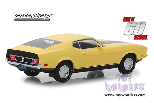Greenlight Hollywood - Eleanor&reg; Custom Ford Mustang Mach 1 Gone in 60 seconds (1973, 1/43 scale diecast model car, Yellow) 86412