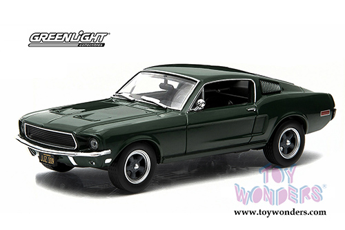 Greenlight - Bullitt Steve McQueen's Ford Mustang GT Fastback Hardtop (1968, 1/43 scale diecast model car, Green) 86431