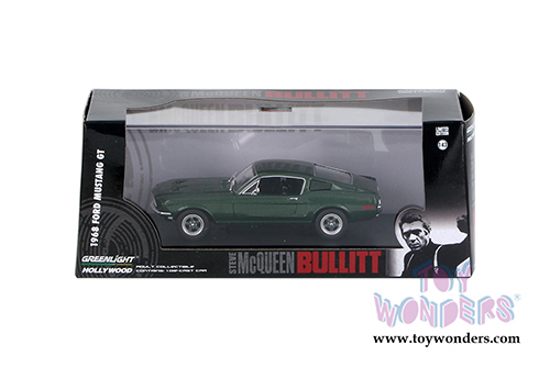 Greenlight - Bullitt Steve McQueen's Ford Mustang GT Fastback Hardtop (1968, 1/43 scale diecast model car, Green) 86431