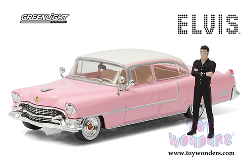Greenlight Hollywood - Elvis Presley Cadillac Fleetwood Series 60 Hardtop with Elvis Presley Figure (1955, 1/43 scale diecast model car, Pink) 86436