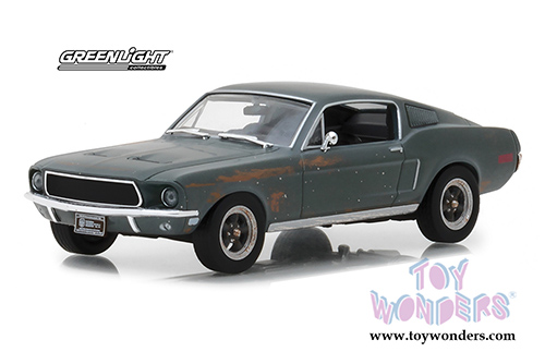 Greenlight Hollywood - Steve McQueen's Unrestored Ford Mustang GT Fastback Hardtop 2018 Detroit Auto Show (1968, 1/43 scale diecast model car, Green) 86437