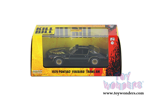 Greenlight Hollywood - Elle's Pontiac&reg; Firebird&reg; Trans Am - Kil Bill Vol. I & II T-Top (1979, 1/43 scale diecast model car, Black w/Gold) 86452