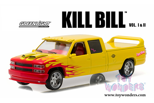 Greenlight Hollywood - Custom Crew Cab Pussy Wagon Pickup Truck - Kill Bill Vol. I & II (1997, 1/43 scale diecast model car,Yellow) 86481