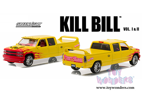 Greenlight Hollywood - Custom Crew Cab Pussy Wagon Pickup Truck - Kill Bill Vol. I & II (1997, 1/43 scale diecast model car,Yellow) 86481