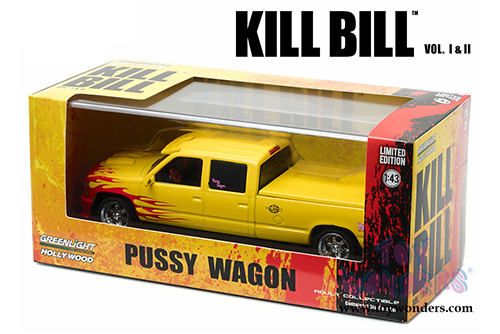 Greenlight Hollywood - Custom Crew Cab Pussy Wagon Pickup Truck - Kill Bill Vol. I & II (1997, 1/43 scale diecast model car,Yellow) 86481