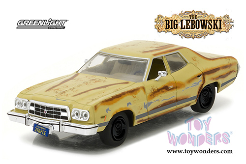 Greenlight Hollywood - The Big Lebowski | The Dude's 1973 Ford Gran Torino Hardtop (1973, 1/43 scale diecast model car, Dirty Yellow) 86495