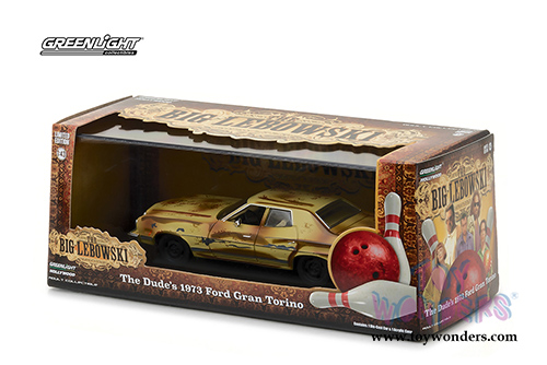 Greenlight Hollywood - The Big Lebowski | The Dude's 1973 Ford Gran Torino Hardtop (1973, 1/43 scale diecast model car, Dirty Yellow) 86495