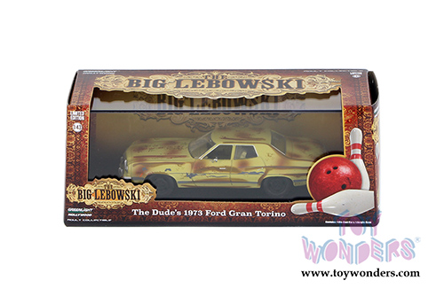 Greenlight Hollywood - The Big Lebowski | The Dude's 1973 Ford Gran Torino Hardtop (1973, 1/43 scale diecast model car, Dirty Yellow) 86495