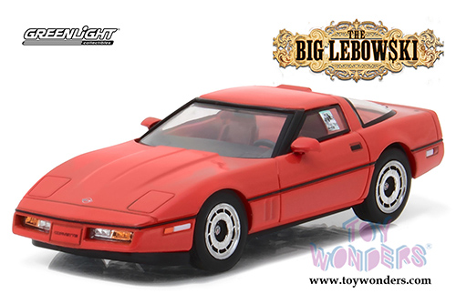 Greenlight Hollywood - The Big Lebowski | Little Larry Seller's Chevrolet Corvette C4 Hard Top (1985, 1/43 scale diecast model car, Red) 86497
