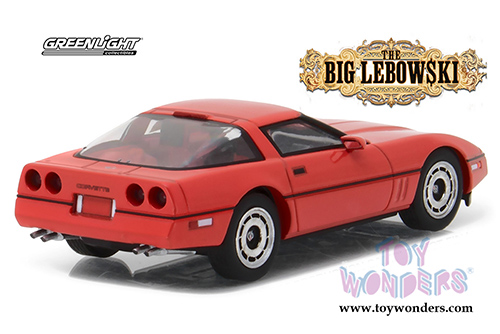 Greenlight Hollywood - The Big Lebowski | Little Larry Seller's Chevrolet Corvette C4 Hard Top (1985, 1/43 scale diecast model car, Red) 86497