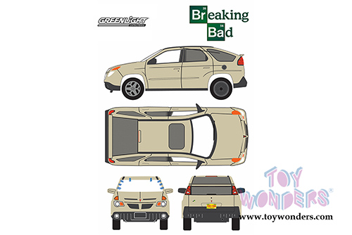 Greenlight Hollywood - Walter White's Pontiac Aztek Breaking Bad Hard Top (2004, 1/43 scale diecast model car, White) 86498