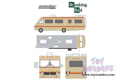 Greenlight Hollywood Breaking Bad - Fleetwood Bounder RV (1986, 1/43 scale diecast model car, Beige) 86500