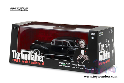 Greenlight Hollywood - The Godfather Lincoln Continental Hardtop (1941, 1/43 scale diecast model car, Black) 86507