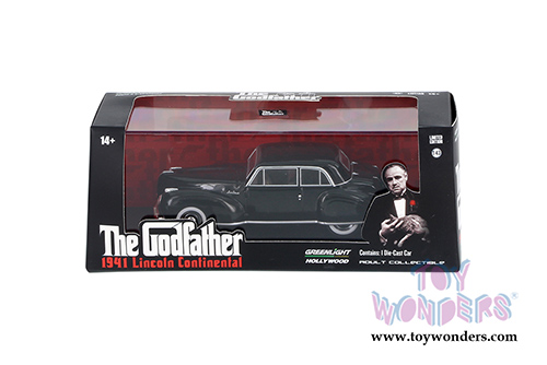 Greenlight Hollywood - The Godfather Lincoln Continental Hardtop (1941, 1/43 scale diecast model car, Black) 86507