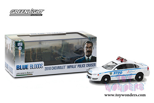 Greenlight Hollywood - Blue Bloods - Chevrolet Impala&trade; New York City Police Dept (NYPD) (2010, 1/43 scale diecast model car, White/Blue) 86509
