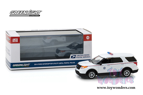 Greenlight - Ford Interceptor Utility United States Postal Service (USPS&reg;) Police (2014, 1/43 scale diecast model car, White) 86524