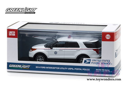 Greenlight - Ford Interceptor Utility United States Postal Service (USPS&reg;) Police (2014, 1/43 scale diecast model car, White) 86524
