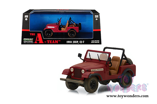 Greenlight - Hollywood the A-Team&trade; (TV Series, 1983-87) Jeep&reg; CJ-7 (1/43 scale diecast model car, Red) 86528
